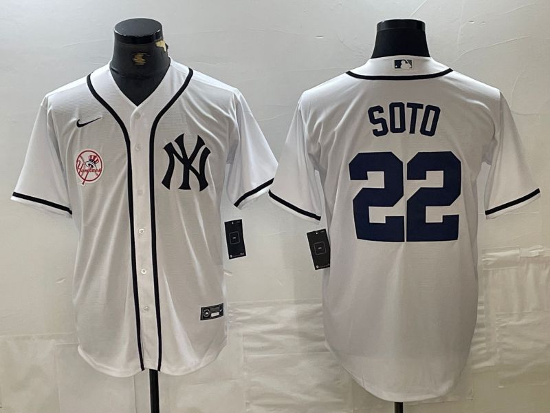 Men New York Yankees #22 Soto White Third generation joint name Nike 2024 MLB Jersey style 3